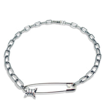 BARBED-WIRE SAFETY PIN NECKLACE