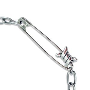 BARBED-WIRE SAFETY PIN NECKLACE