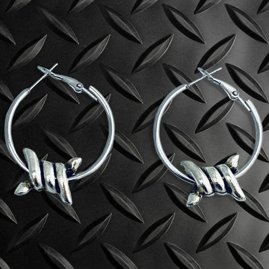 BARBED WIRE HOOP EARRINGS