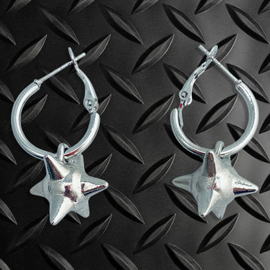 SPIKE BALL HOOP EARRINGS