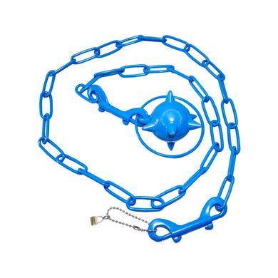 SATURN SPIKE BALL CHAIN BELT IN SMURF BLOOD HOLOGRAPHIC