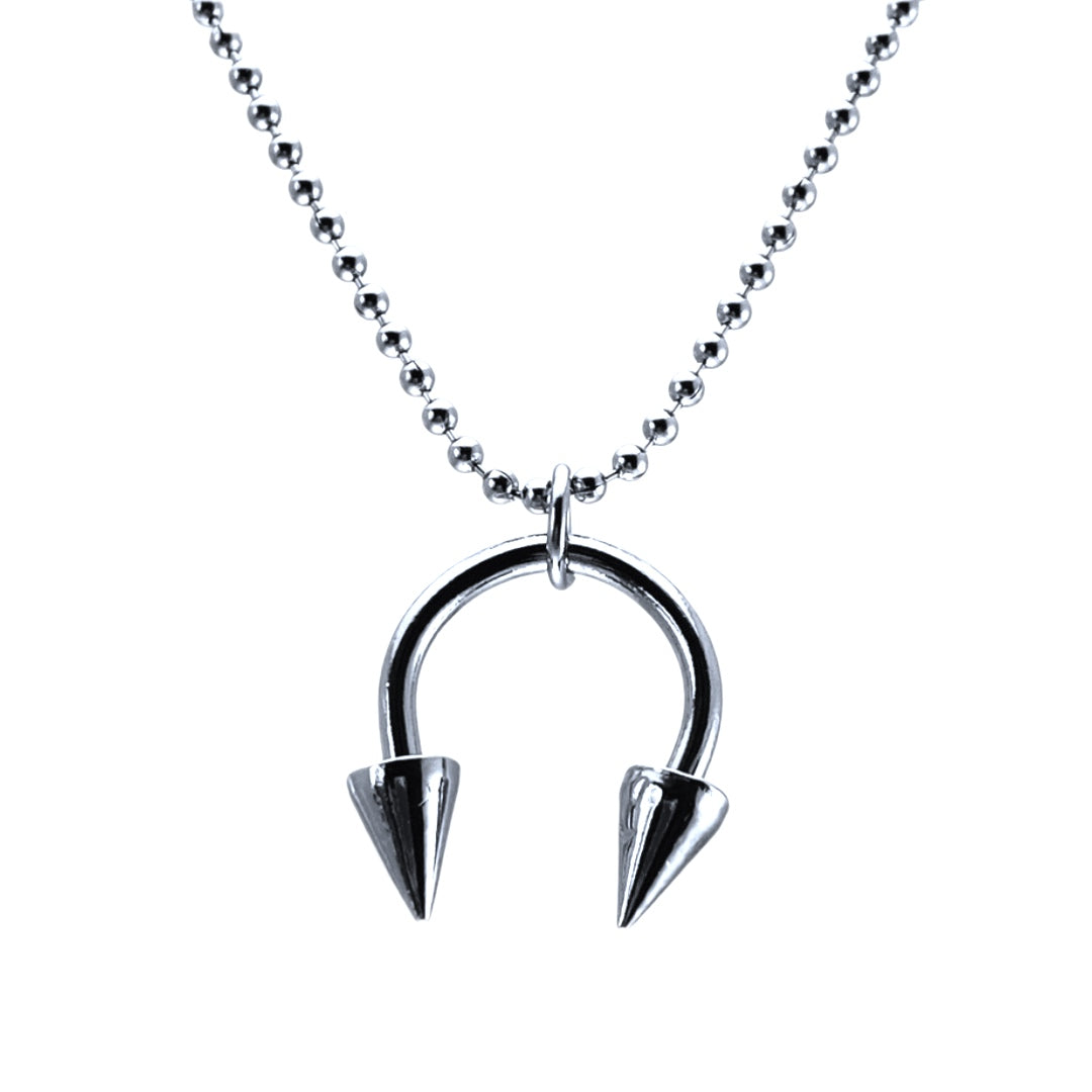 SPIKED BULLRING NECKLACE