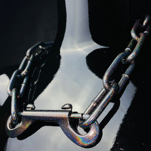 INDUSTRIAL CHAIN NECKLACE IN HOLOGRAPHIC